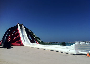 75m dài bên ngoài bơm nước khổng lồ trượt PVC đỏ trắng với Bolwer