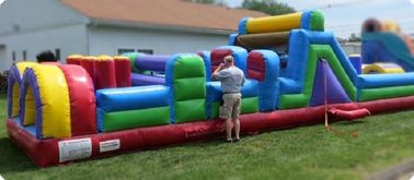 Khổng Lồ Pool Inflatable Khóa Học Trở Ngại 40 Chân Trẻ Em Khóa Học Trở Ngại Trượt Nước