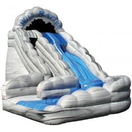 Xám nước Inflatable Slides Big đúp Lane Wild Rapids Với hồ bơi