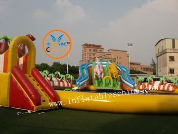 Công viên nước ngoài trời Inflatable với trượt khủng long khổng lồ Công viên nước tuyệt vời