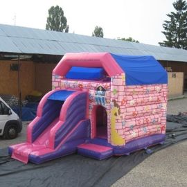 Màu hồng không thấm nước công chúa Combo Bounce House Với Slide đơn