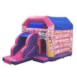 Màu hồng không thấm nước công chúa Combo Bounce House Với Slide đơn