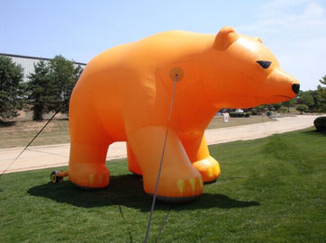 Quảng cáo Inflatable Phim hoạt hình màu vàng Polar Bear Với CE / UL Blower