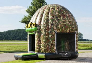 Tùy chỉnh Disco Bouncer House Quân đội, Inflatable Dome Bouncy Combo cho trẻ em