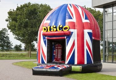 Buồn cười Disco Bouncer nhà Union Jack, có thể uống PVC Inflatable Jumping House