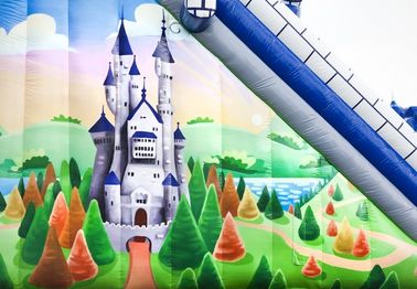 Blue Castle Lớn Comelot Jump Và Slide Inflatables Với Leo tường