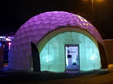 Costomized lều bơm hơi ngoài trời với ánh sáng Led / In ấn Inflatable Booth Dome