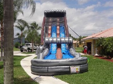 Công Viên giải trí 30 FT 2 Ngõ Trượt Nước Inflatable Tùy Chỉnh PVC Chống Thấm Nước