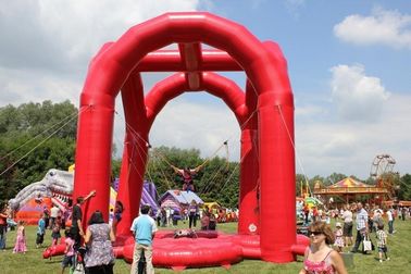 An toàn 4 người dành cho người lớn Trò chơi bơm hơi Red Inflatable Bungee Jumping