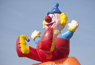 2 Trong 1 Inflatable Combo Bouncers Màu Vàng Clown Childrens Lâu Đài Bouncy Với Slide