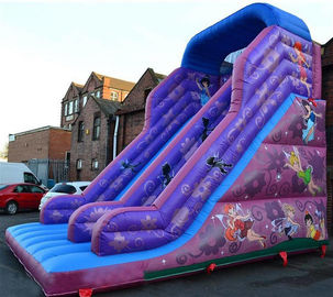30ft công chúa inflatable trượt khô, Faires trượt tím khổng lồ bouncy trượt