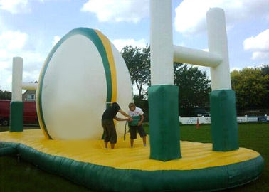 PVC Tarpaulin Inflatable Trò chơi tương tác Màu xanh lá cây và trắng 10.07x3.7m