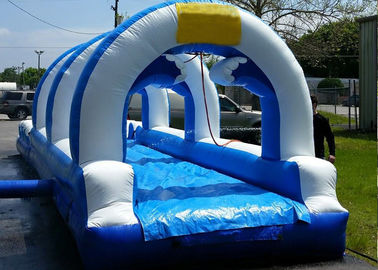 Blue Single Lane Thương mại Inflatable nước Slides Đối với người lớn và trẻ em