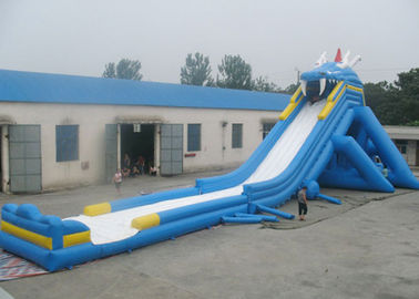 Tùy chỉnh thương mại inflatable nước slide, màu xanh hà mã khổng lồ inflatable trượt cho người lớn