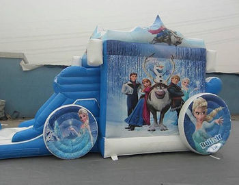 Tuyệt vời Frozon Công Chúa Inflatable Combo, màu xanh vận chuyển Inflatable Bouncer Combo