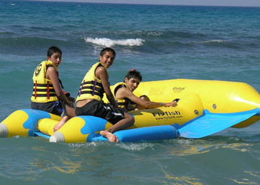 Vàng 0.9mm PVC inflatable bay cá inflatable đồ chơi thuyền cho trò chơi dưới nước
