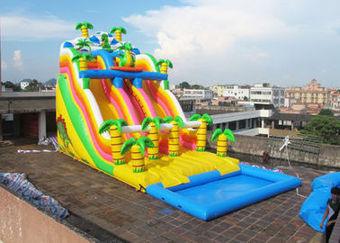 Jungle Trượt nước Inflatable Với hồ bơi, trượt nước Inflatable thương mại cho sân chơi