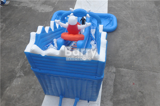 Đường trượt nước bơm hơi thương mại PVC 0,55mm với hồ bơi lớn cho thuê