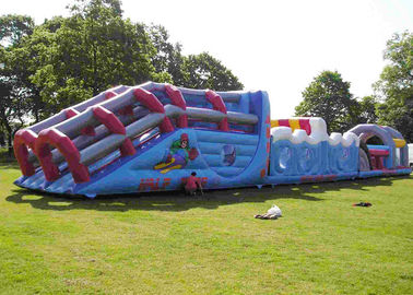 Sự kiện ngoài trời dài dành cho người lớn dành cho người lớn trẻ em Các khóa học vượt chướng ngại vật inflatable với 0.55mm PVC