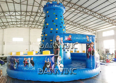 Trẻ em màu xanh đông lạnh Inflatable Leo tường Loại PVC Vật liệu Thể thao Inflatable Arena