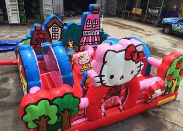 Sân chơi trẻ em bơm hơi Hello Kitty có cầu trượt, lâu đài thương mại dành cho người lớn