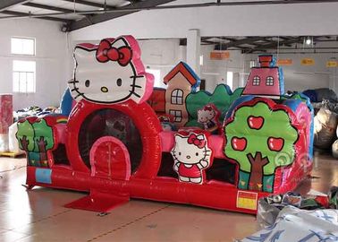 Sân chơi trẻ em bơm hơi Hello Kitty có cầu trượt, lâu đài thương mại dành cho người lớn