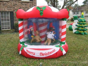 Giáng sinh màu đỏ Kho Inflatable Bouncer Tuyệt vời Kids Party Nhà Bounce