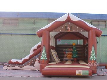 Giáng sinh Inflatables Trang trí Bounce Nhà Slide Combo Với Slide Trong mùa đông