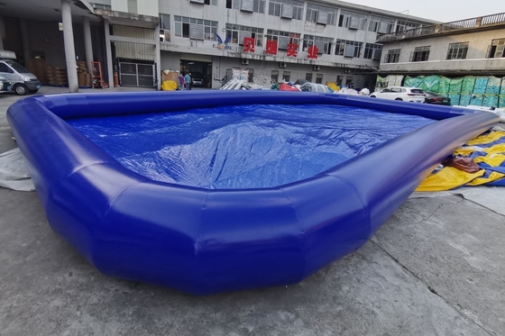 0.9mm PVC Bể bơi bơm hơi màu xanh thương mại Trò chơi giải trí