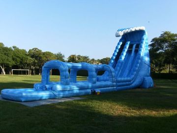 Đôi màu xanh sân sau Inflatable nước Slides, trượt dài N Trượt nước Slide