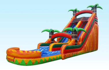 Barry PVC Vật liệu Inflatable nước Slides 22FT Thiên đường nhiệt đới Với In lụa