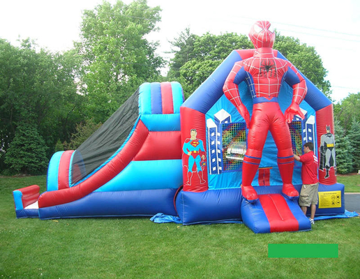 Người nhện phiêu lưu ngoài trời Combo siêu anh hùng Bounce House With Slide