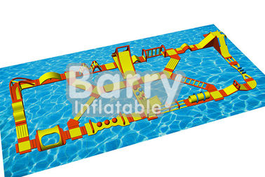 Trò chơi dưới nước Inflatable nổi trở ngại khóa học với 0.9mm Plato PVC Tarpaulin