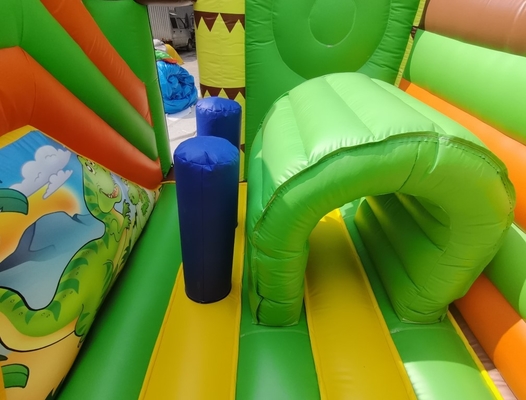 Lâu đài Bouncy bơm hơi tùy chỉnh với chủ đề trượt khủng long Bounce House cho trẻ em