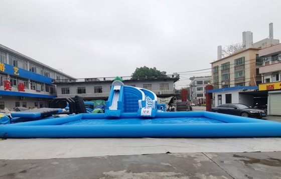 Cầu trượt bơm hơi thương mại PVC với Combo cầu trượt bể bơi lớn