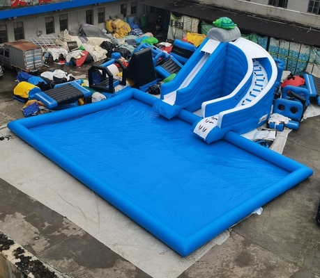 Cầu trượt bơm hơi thương mại PVC với Combo cầu trượt bể bơi lớn