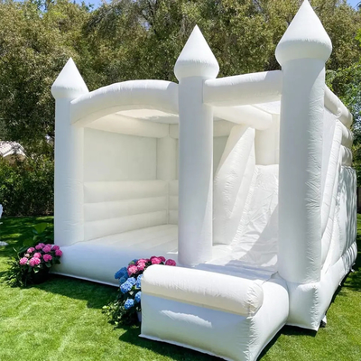 Lâu đài Bouncy thương mại 5x4m White Toddler Bounce House Inflatable Wedding Bouncer