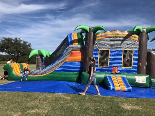 PVC Inflatable Bounce House Khóa học vượt chướng ngại vật 5k cho trẻ em