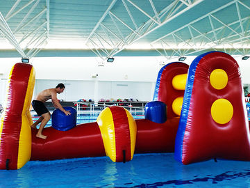 Thương mại Aqua Fun Inflatable Slide / Nước Blow Up Khóa học trở ngại cho hồ bơi