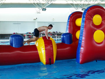 Thương mại Aqua Fun Inflatable Slide / Nước Blow Up Khóa học trở ngại cho hồ bơi