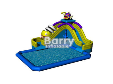 Trò chơi nước vui công viên nước, công viên nước inflatable piranha giá rẻ với hồ bơi cho đất