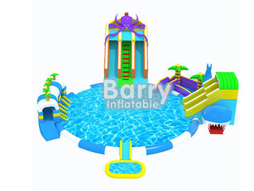Thương mại cấp Kids Octopus Inflatable Công viên nước, Inflatable Slide Park Đối với Fun