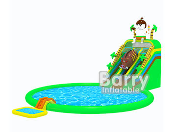 Phim hoạt hình Jurassic Inflatable Công Viên Nước Jungle Inflatable Aqua Công Viên Giấy Chứng Nhận CE