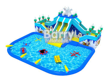 Gấu trượt inflatable công viên nước không khí trẻ em inflatable sân chơi với đồ chơi nước