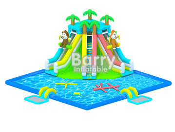 Trẻ em inflatable công viên nước thiết bị, OEM / ODM jungle inflatable trượt nước công viên hồ bơi