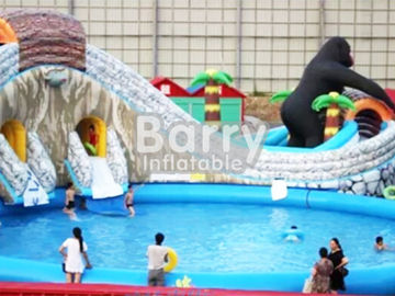 Trẻ em Inflatable Công viên nước / Aqua Park Durable thương mại cấp với 3 hồ bơi