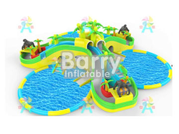 Trẻ em Inflatable Công viên nước / Aqua Park Durable thương mại cấp với 3 hồ bơi