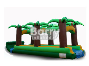 Thương mại đôi ngõ Jungle Inflatable Blow Up nước Slides 0.55mm bạt PVC
