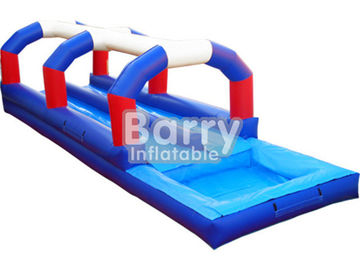 Màu xanh / đỏ / trắng đôi Lane Inflatable trượt N trượt với chủ đề hồ bơi động vật