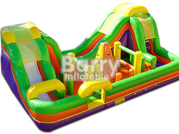 Ngoài trời Inflatable Bouncy Khóa học trở ngại Combo Slide Với Leo núi nhỏ
